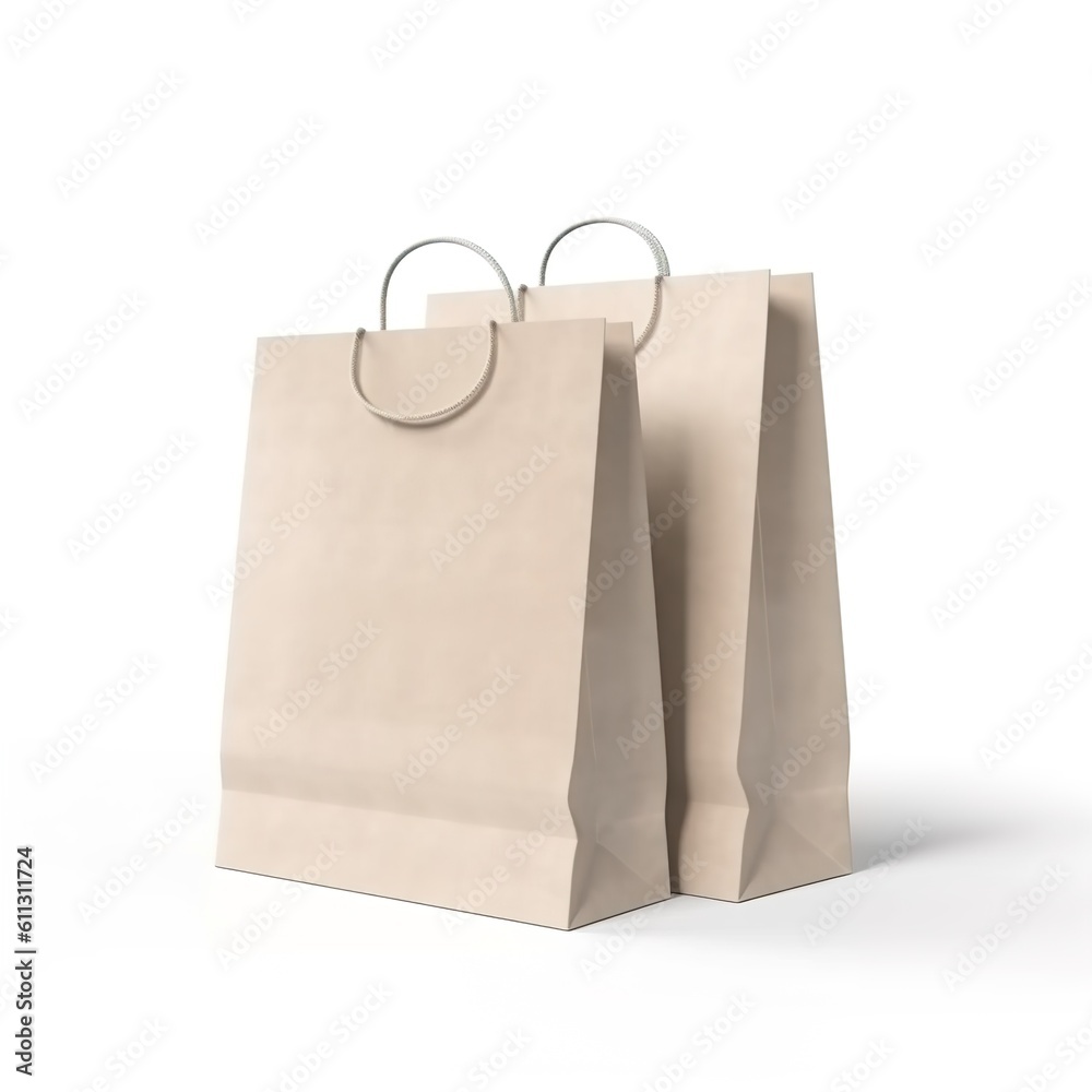 mockup of realistic black paper bag. illutration