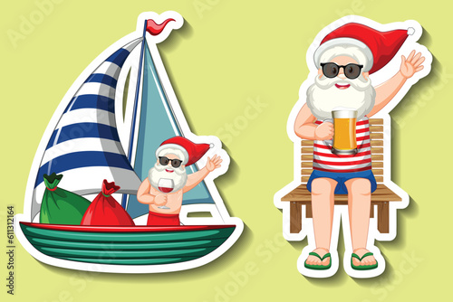Christmas Design Element Vector Illustration Set Isolated On A Plain Background, hristmas Item Cartoon Collection Pro Vector, Vector set of Flat Christmas Ornaments. Flat cartoon Sticker illustration  © EesarUl