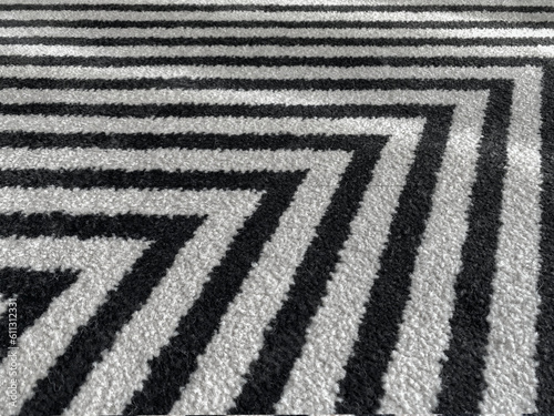 white rug or carpet stripe pattern with black stripes. texture b