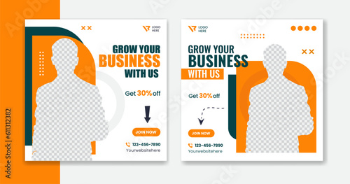 Modern Corporate Social media post template, creative Square social media website post design for business, agency, company, online courses