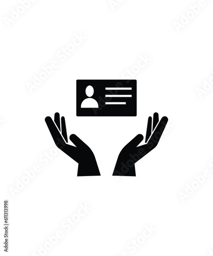 hand holding card icon, vector best flat icon.