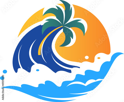 tropical island with trees