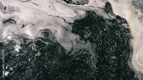 Wallpaper Mural the concept of ecological pollution of the world ocean, white foam on the water, background, slow motion 4k Torontodigital.ca