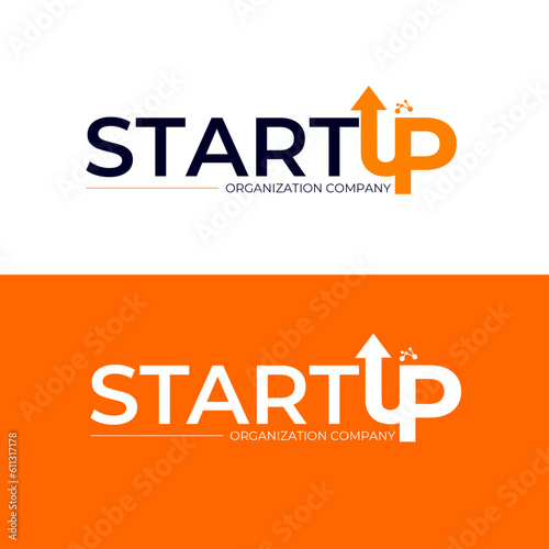 Start organization company modern people starting their businesses  online Logo Text Editable Template
