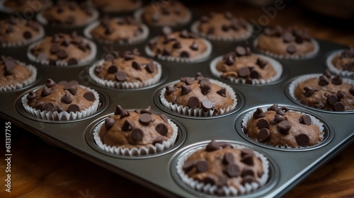 Uncooked chocolate chip muffins, Generative AI 