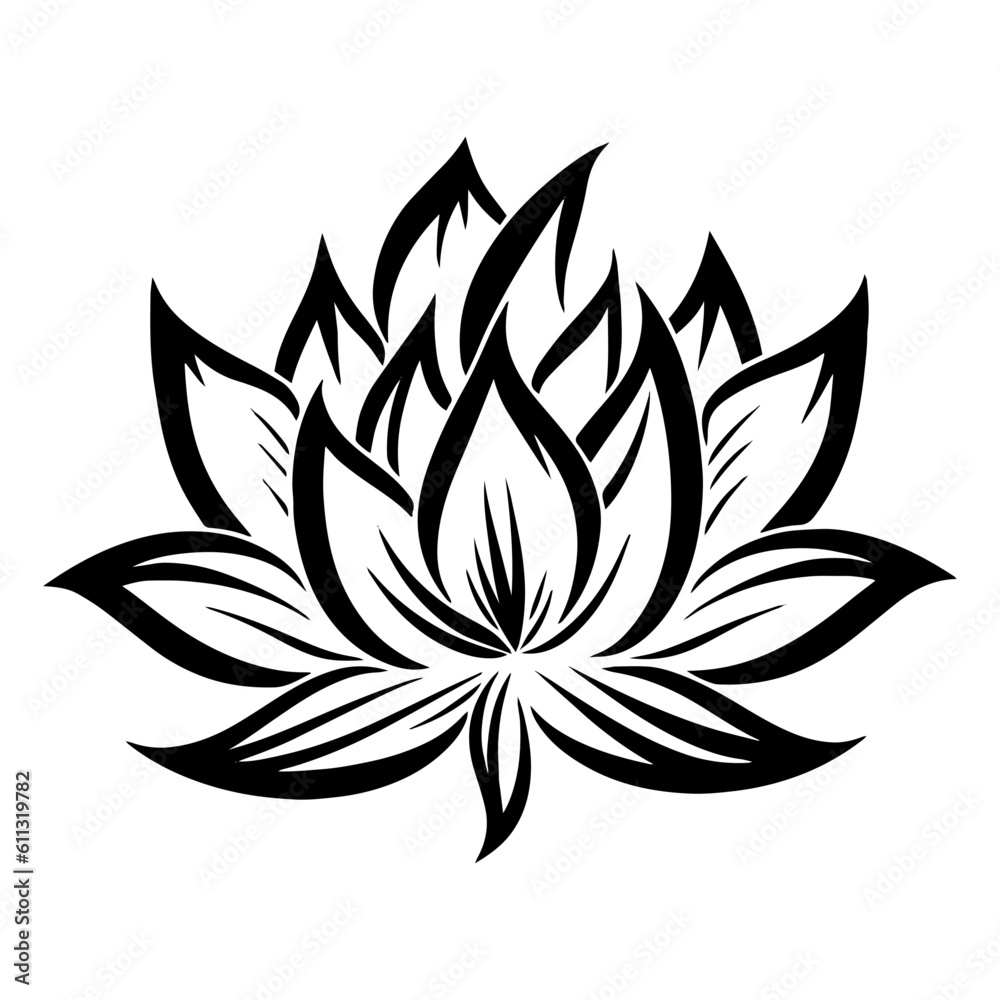 Lotus flowers vector silhouettes, logo, icon, isolated on white background, vector illustrations.