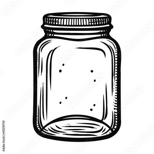 Jar, Vector illustration isolated on white background.