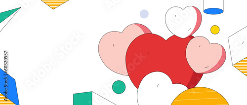 Happy Valentine's Day flat character vector concept operation hand drawn illustration
