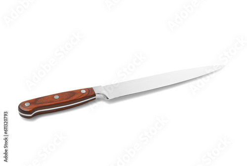 Utility kitchen knife isolated on a white background with soft shadows