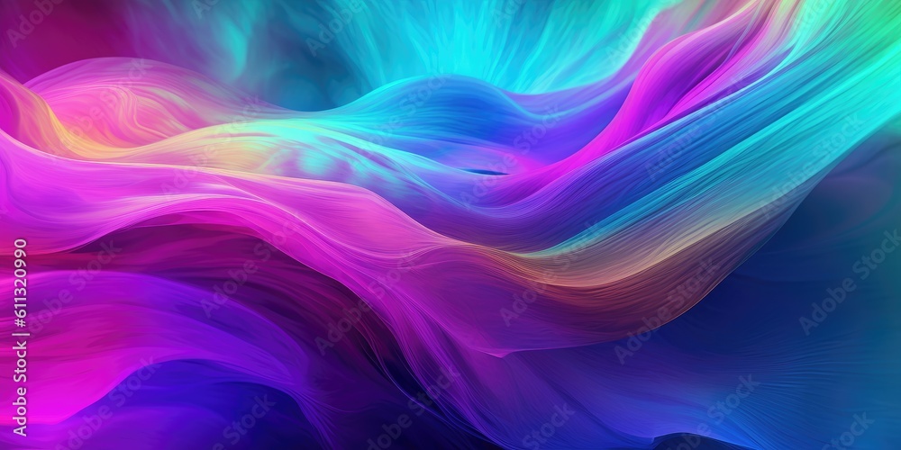 Rainbow multicolored background, in the style of dark pink and dark aquamarine, luminescent color scheme, dark purple and light blue, dark purple and light cyan, created with generative ai