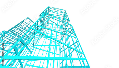 Modern building 3d. Architectural background