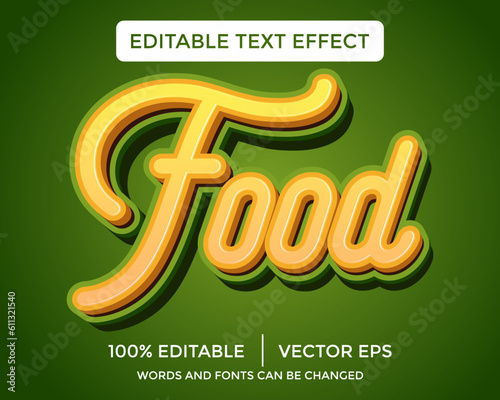 food 3D text effect template