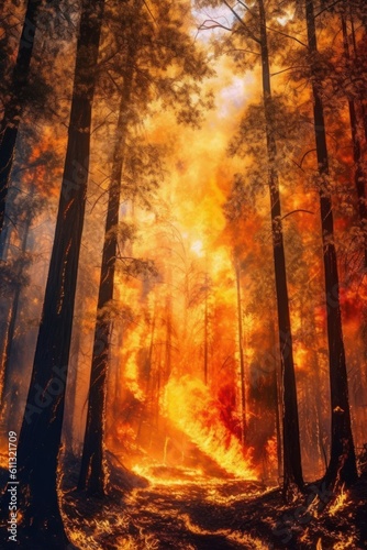 hot fire in the forest ecological problems generative ai