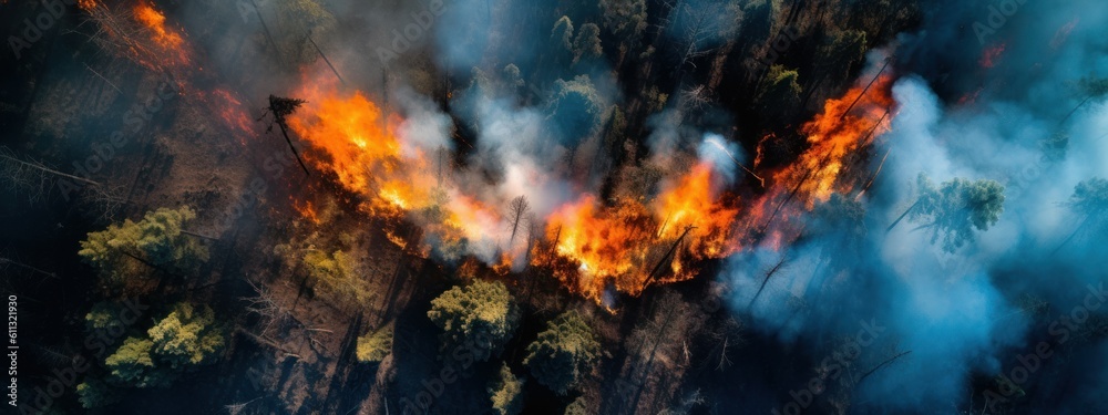 view from above hot fire in the forest ecological problems generative ai view from above hot fire in the forest ecological problems generative ai