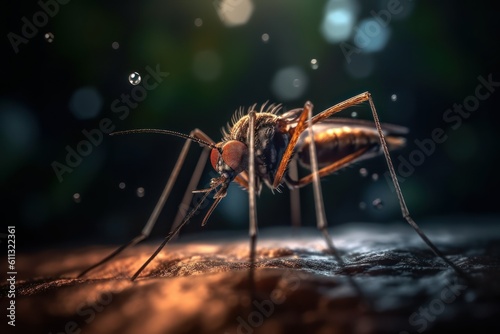 mosquito close-up virus ecology generative ai © Aksana
