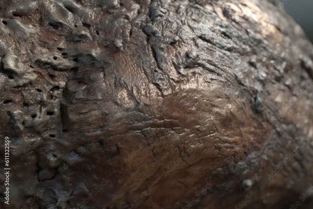 A close-up of a natural surface, such as a rusted metal or weathered wood, with unique and interesting texture, Generative AI