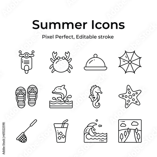 Bring the joy of summer to your projects with a delightful assortment of seaside inspired icons