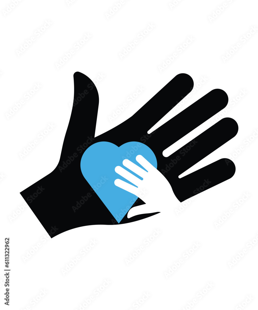 hand with love and hand icon, vector best flat icon.