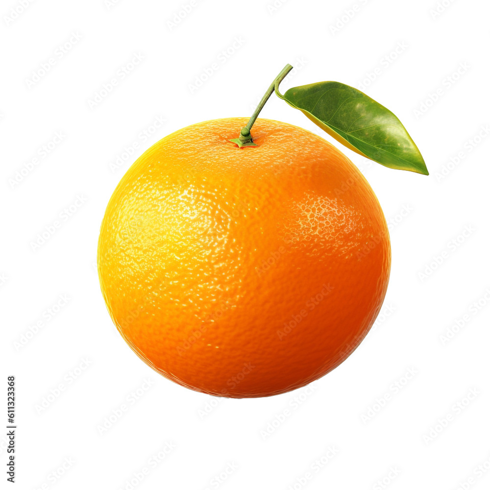 Orange with leaf. white and transparent background. Orange with leaf. white and transparent background.