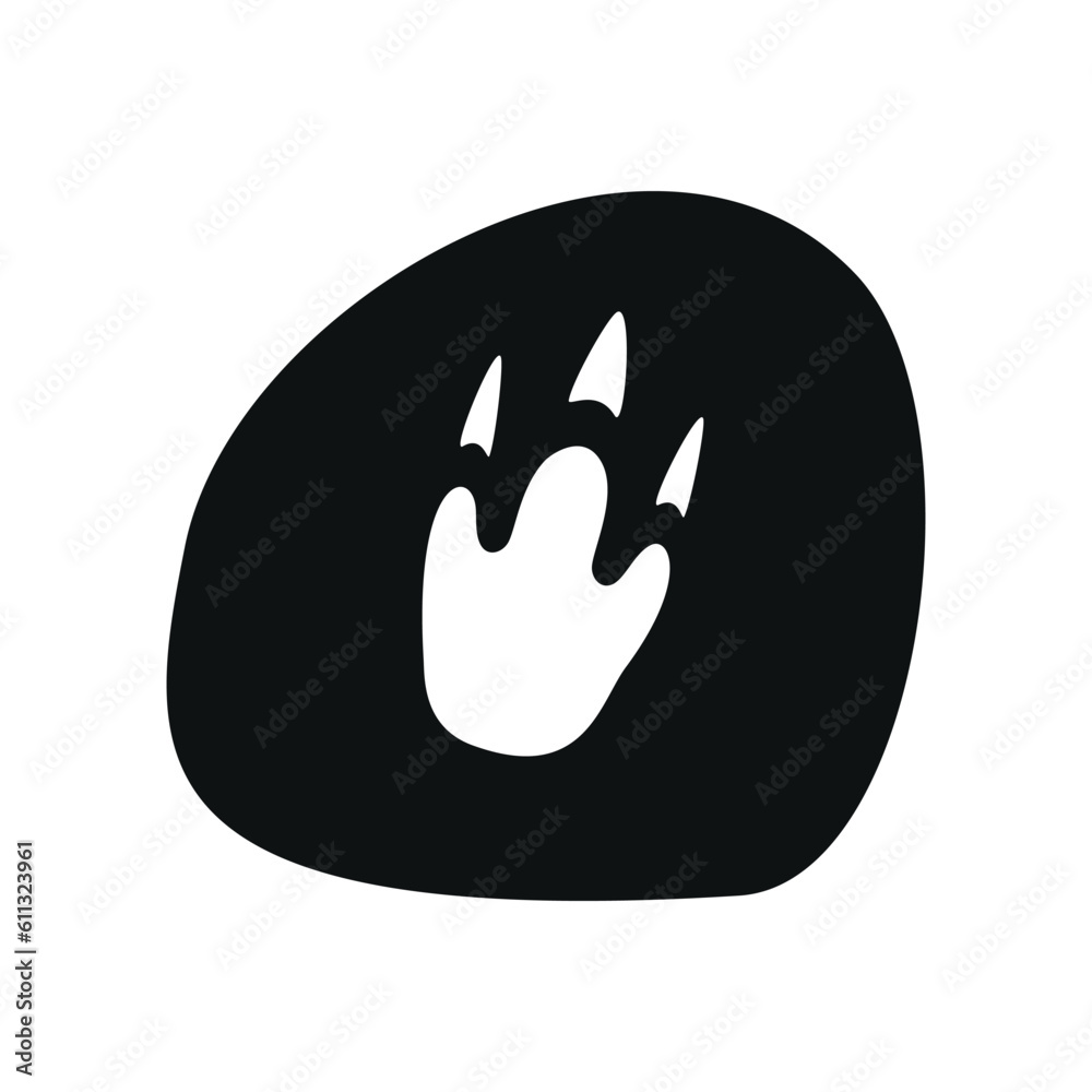 Flat vector silhouette illustration of rock and footstep Flat vector silhouette illustration of rock and footstep
