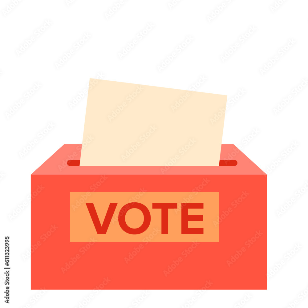Voting concept. Isolated on white background.Outline vector illustration. Election and democracy.Voting ballot box icon.Vote line icon.
