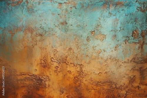 Distressed Copper Metal Background Texture created with Generative AI technology