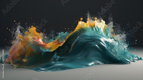 Swirling color symphony, vibrant paint wave background
