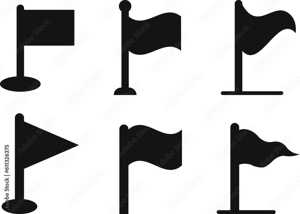 Black silhouette of triangular flag flat vector