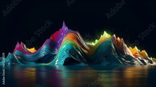 Radiant paint splatters, colorful desktop wallpaper © Ranya Art Studio