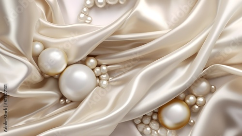 A breathtaking   mage of a silk and foil luxury pearl background