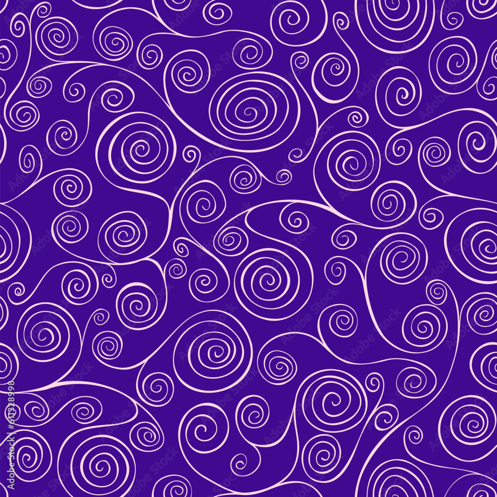 Purple abstract spirals motive.