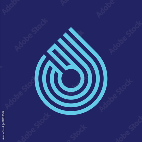 Arabic Calligraphy of the Name of Allah (God) in Water Drop Shape.