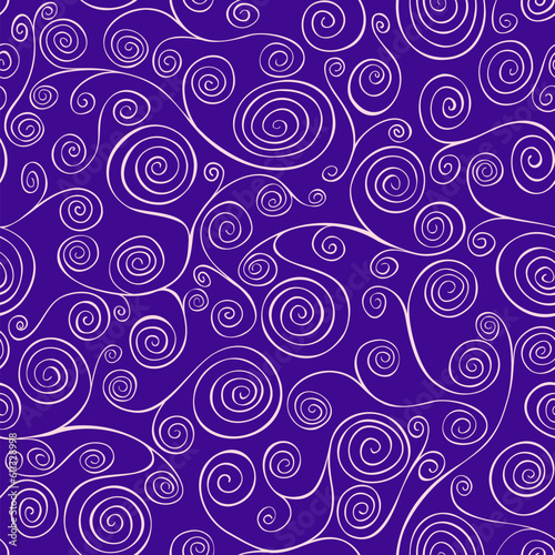 Purple abstract spirals motive.