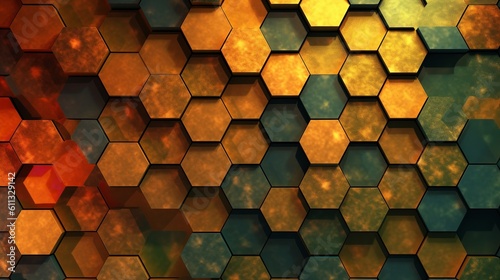 Geometric Hexagon Honeycomb Pattern