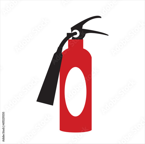 Simple fire extinguisher firefighter equipment. Fire-fighting safety unit different shape and type for prevention and protection from flame spread vector illustration isolated on white background