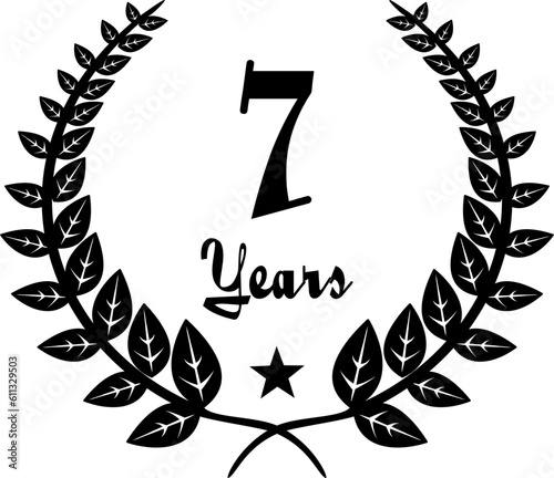 7 Years Anniversary stilyzed Laurel, black and white