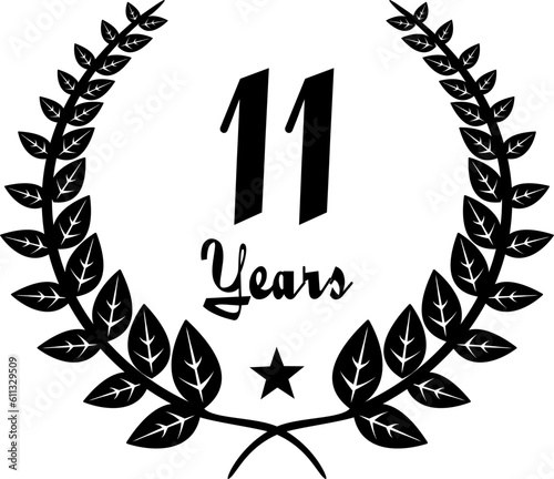 11 Years Anniversary stilyzed Laurel, black and white