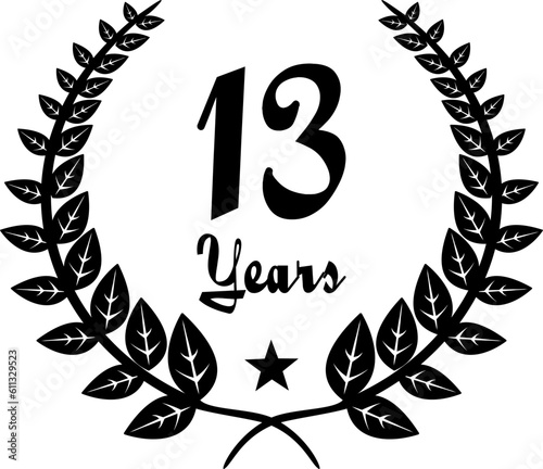 13 Years Anniversary stilyzed Laurel, black and white