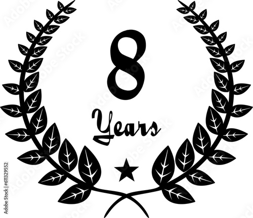 8 Years Anniversary stilyzed Laurel, black and white