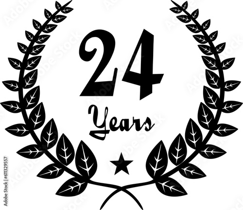 24 Years Anniversary stilyzed Laurel, black and white