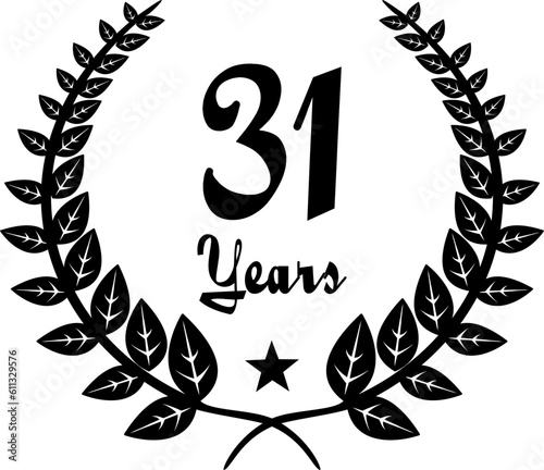 31 Years Anniversary stilyzed Laurel, black and white