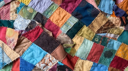 Multicolored Patchwork Quilt Homemade Comfort