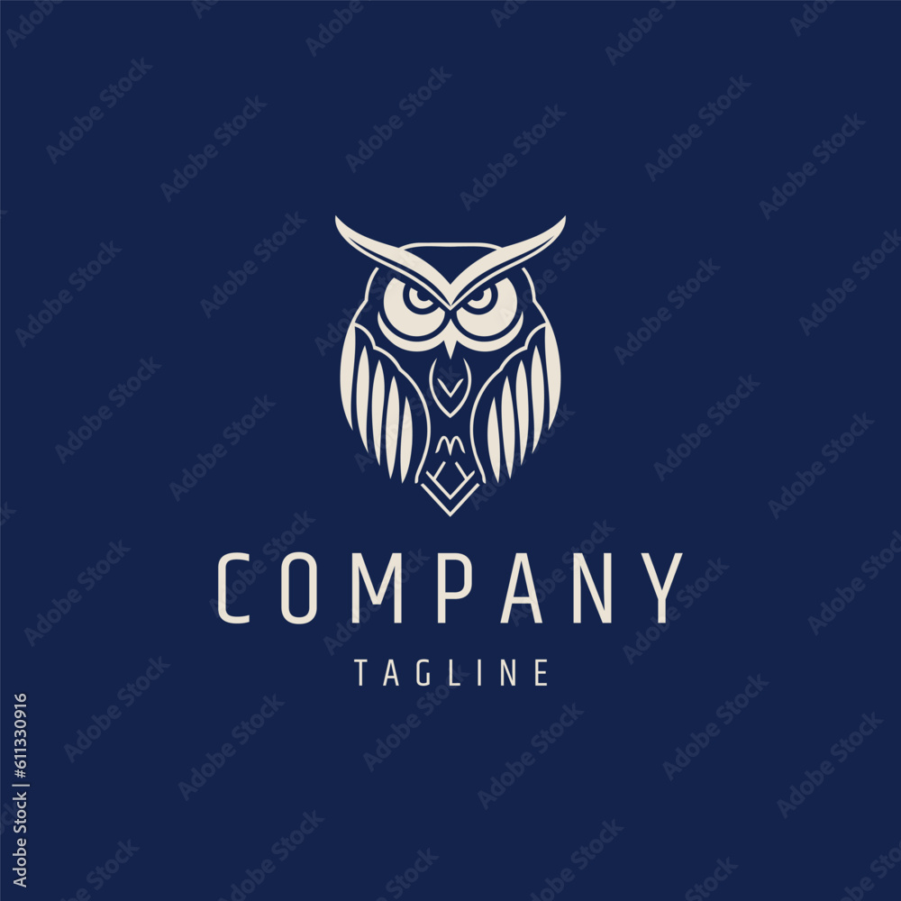 Fototapeta premium Owl logo design vector illustration