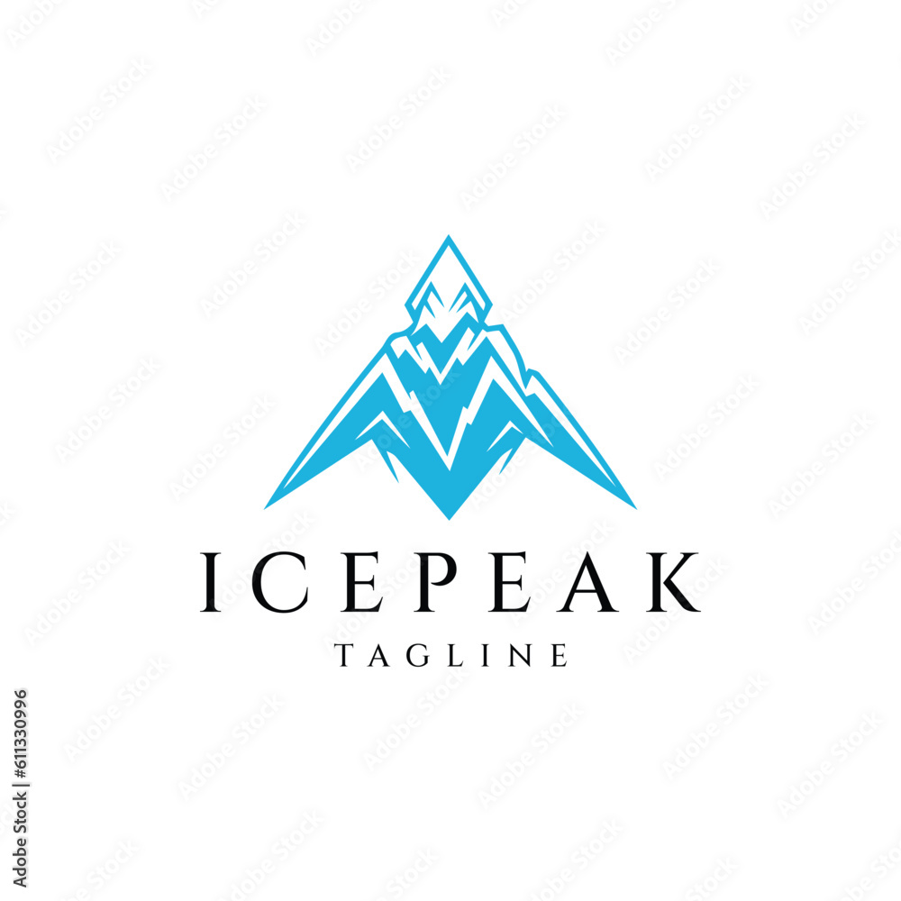 Ice peak mountain logo design vector illustration Ice peak mountain logo design vector illustration