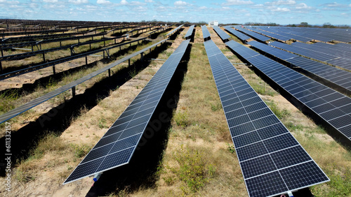 oliveira dos brejinhos, bahia, brazil - june 7, 2023: solar energy production board farm is seen in industrial park in western bahia. photo