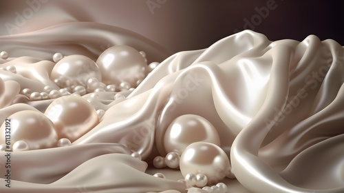 Silk symphony with foil pearlescence, luxurious pearl background