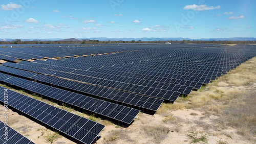 oliveira dos brejinhos, bahia, brazil - june 7, 2023: solar energy production board farm is seen in industrial park in western bahia. photo