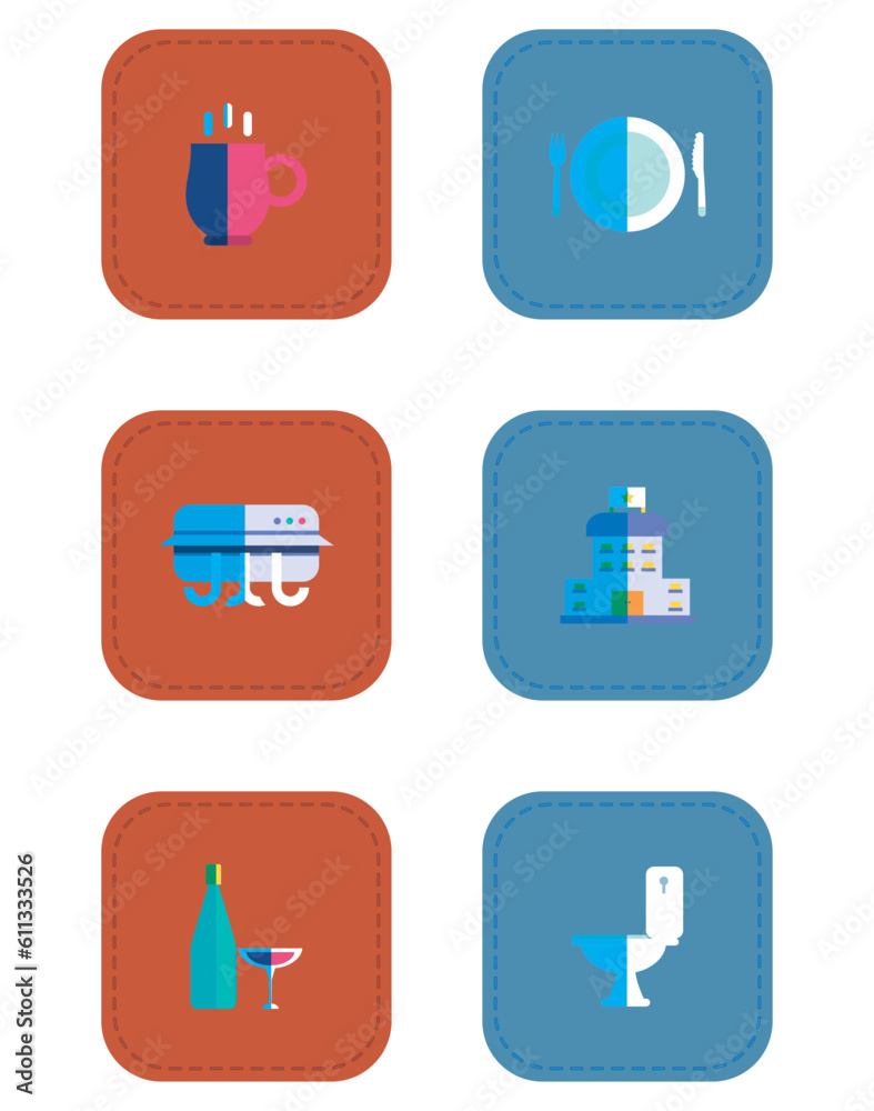 vector icon set of hotel stuff vector icon set of hotel stuff