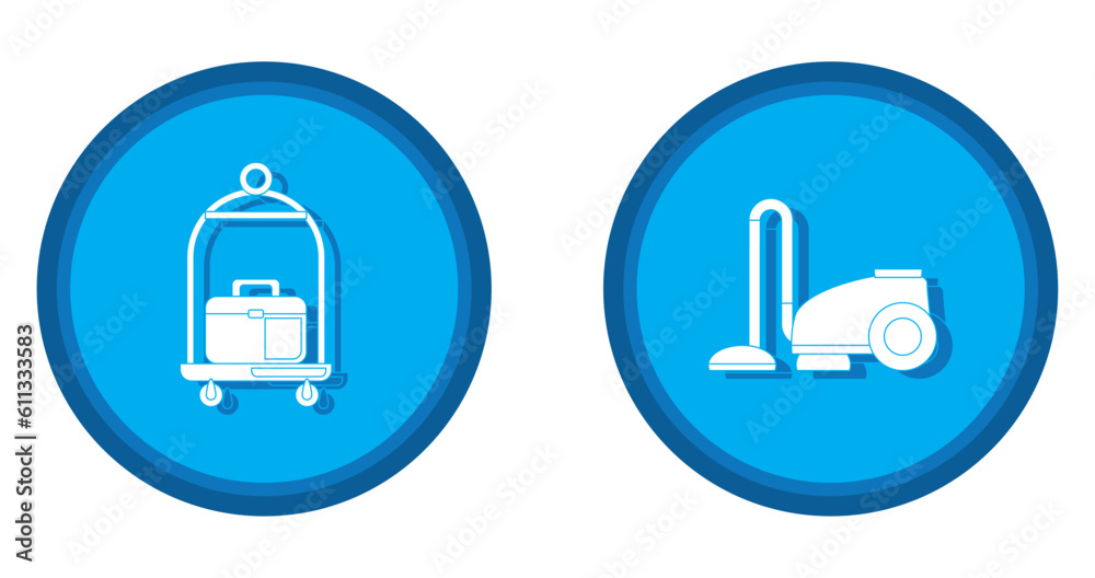 vector icon set of hotel stuff on blue background vector icon set of hotel stuff on blue background
