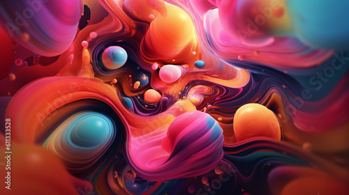 Fototapeta Naklejka Na Ścianę i Meble -  Psychedelic Dreamscape, A Vibrant Pop Art Adventure - Created with Generative AI